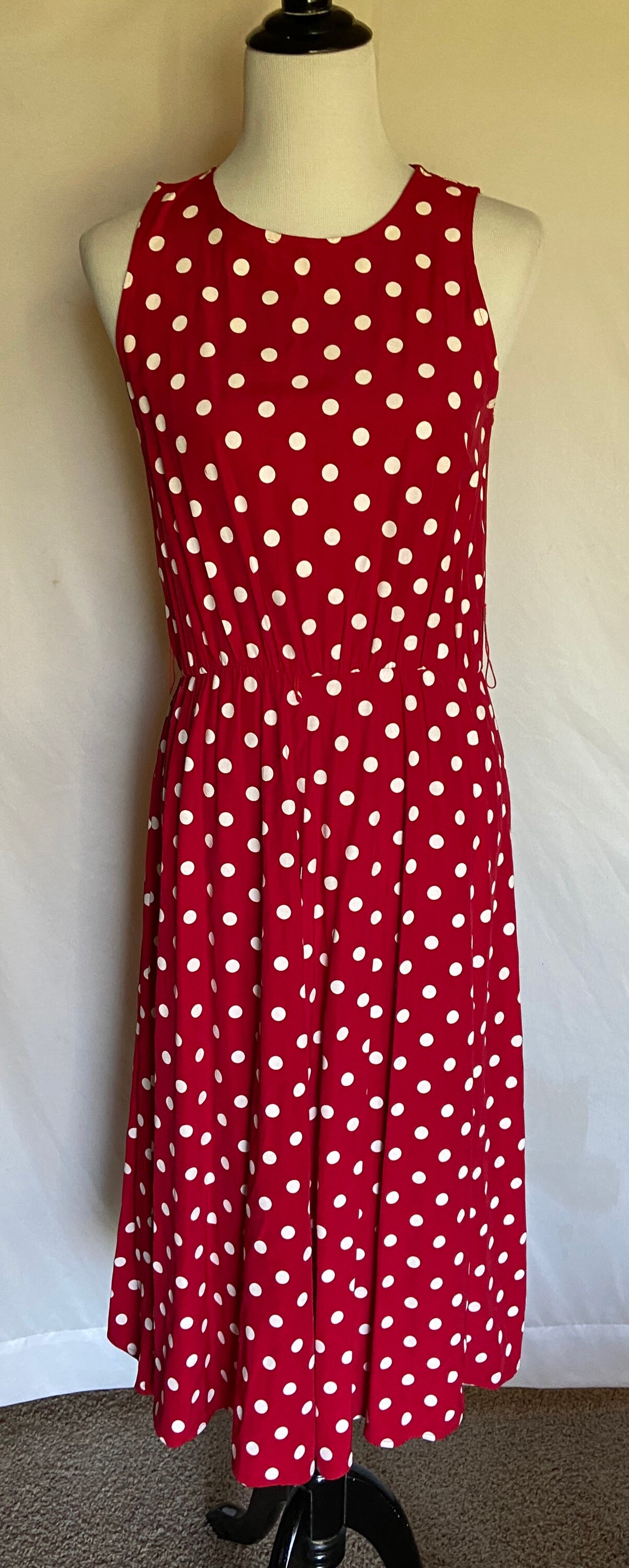 Vintage Red Dress, Red Polka Dots, Pin up Style, Size Medium ...