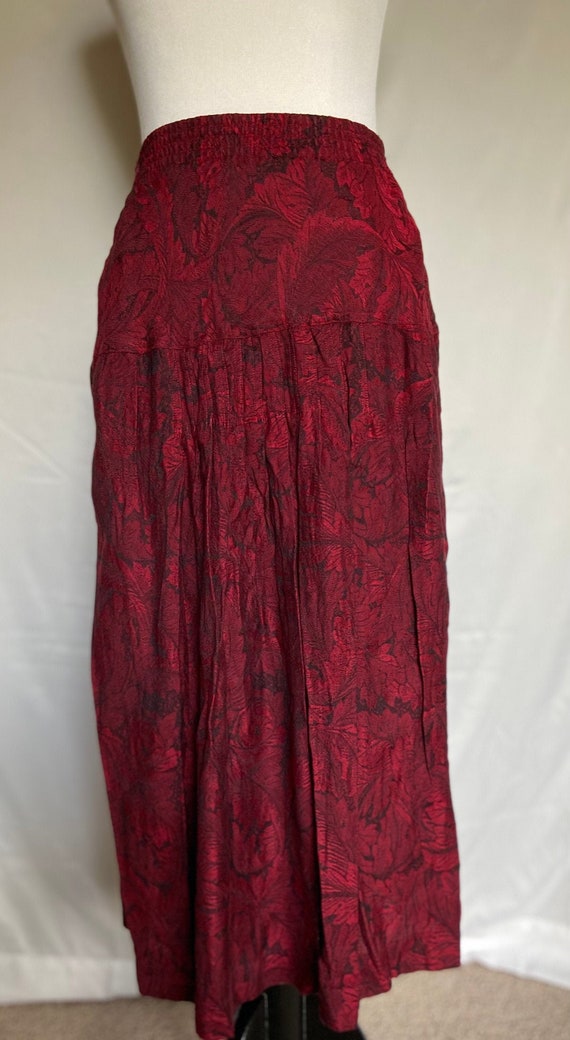 Vintage Skirt, Floral Skirt, Skirt Pockets, Red Sk