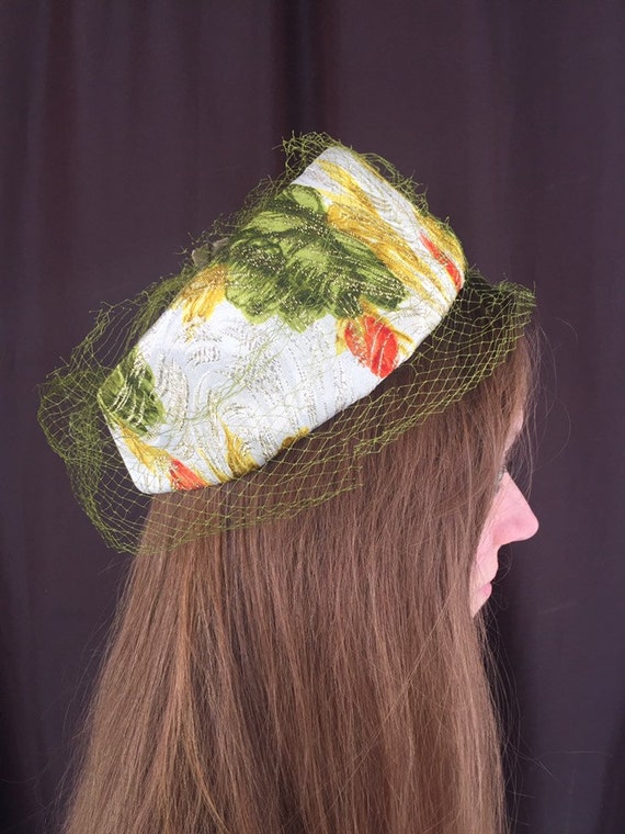 1960s Pillbox, Floral Pillbox, Birdcage Pillbox, Pin … Gem