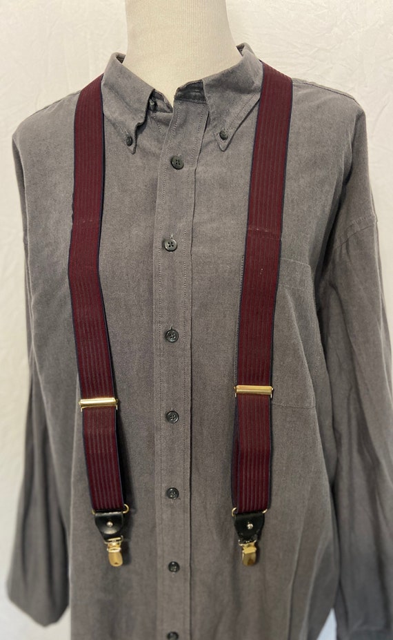 Maroon Suspenders, Clip Suspenders, Vintage Style, Fo… Gem