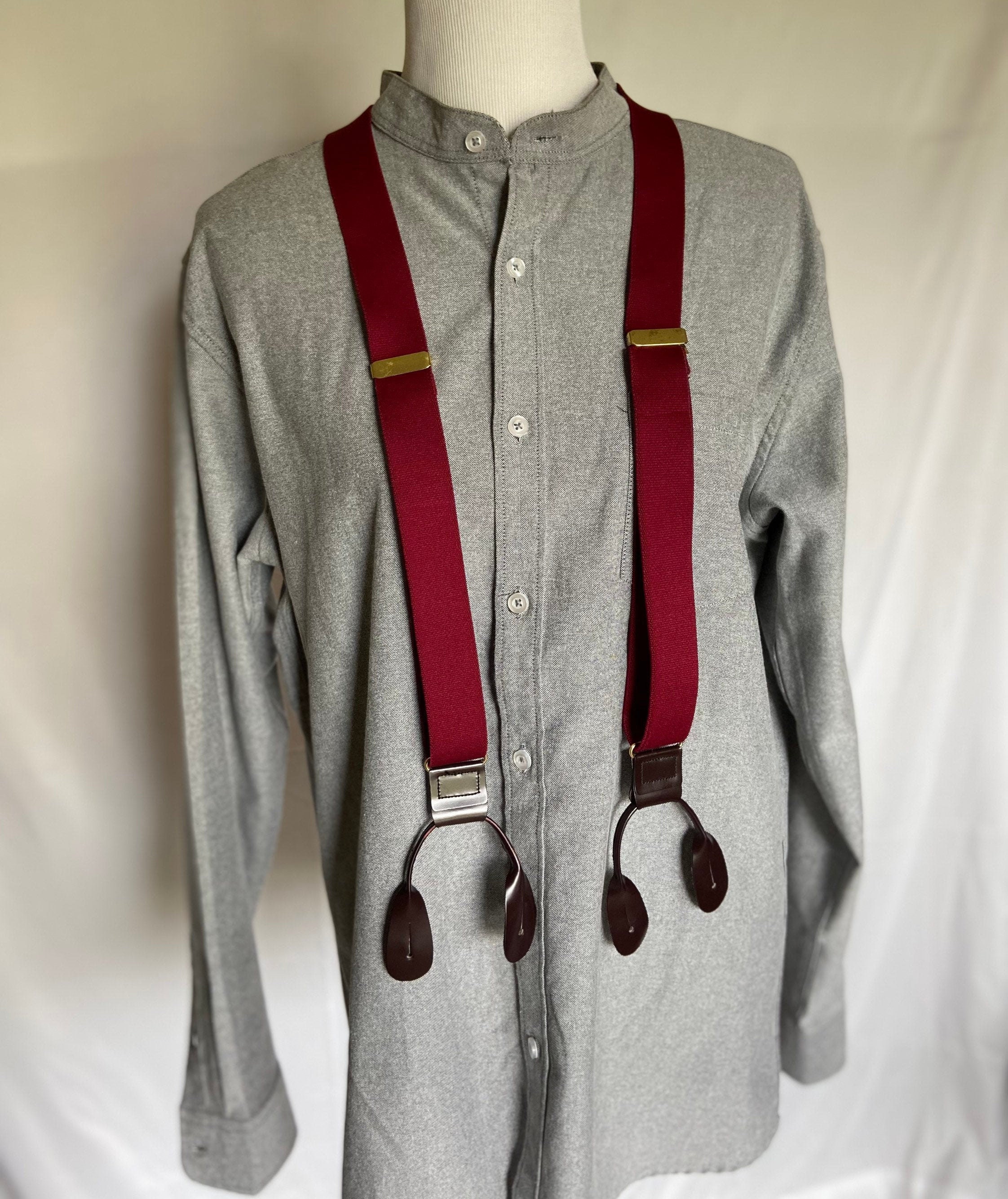 Vintage Suspenders Men's Vintage Style Maroon Etsy
