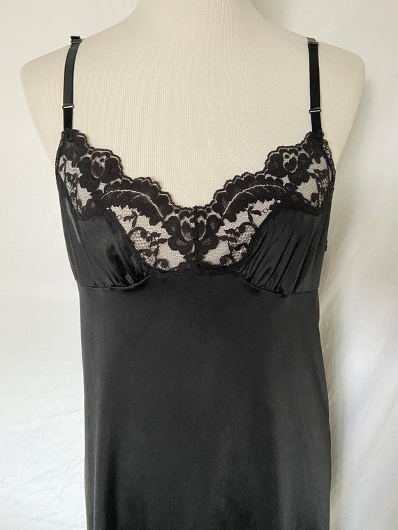 Vintage Style Slip, Vintage Lingerie, Black Slip,… - image 2