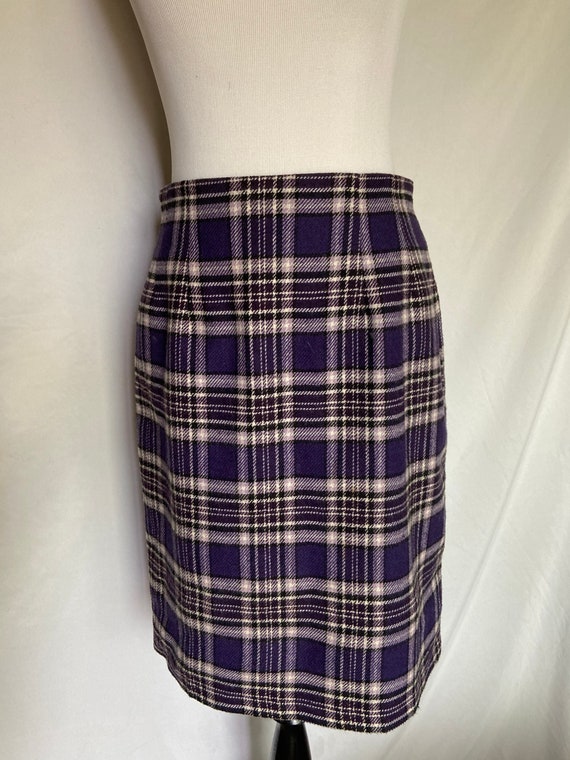 Purple Plaid Skirt, J. G. Skirt, Vintage Skirt, P… - image 1