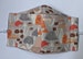 Mushroom mix on gray 3d 3 layer adult adjustable face mask with nose wire and chiffon fly agaric 