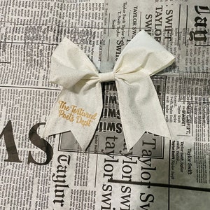 Glittery Tortured Poets Dept Inspired Bow, TPD Bow, TTPD, TTPD Bow, Swift Bow, Tortured Poets Gift, Tortured Poets Swift Bow