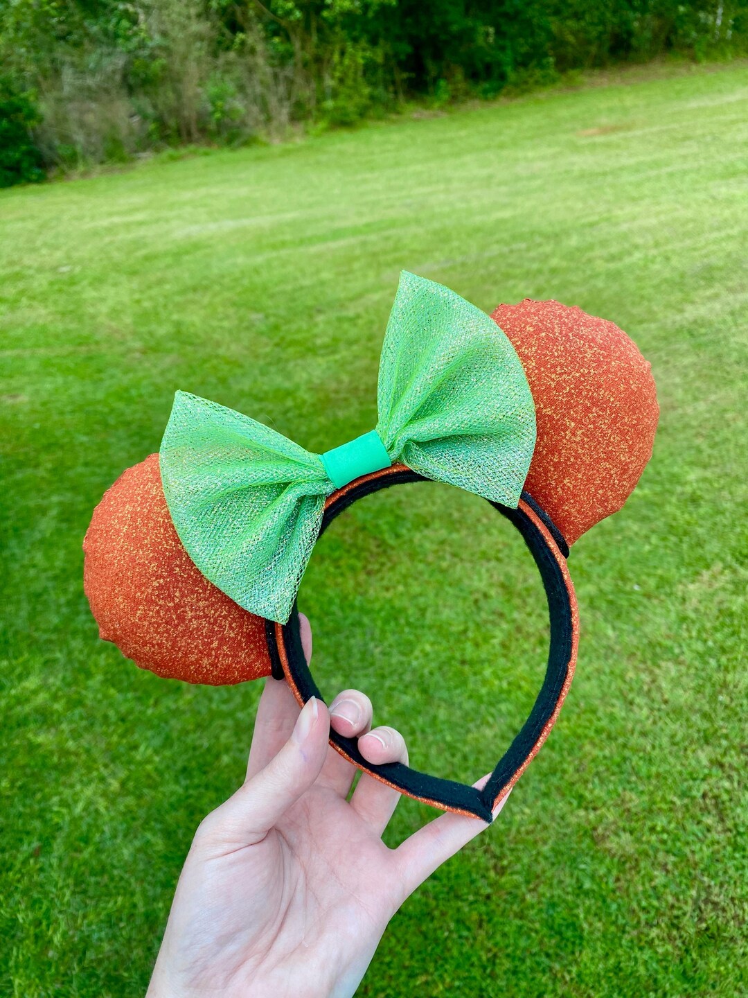 Orange Glitter Ears, Orange and Mint Green Ears, Orange Ears  display picture 3