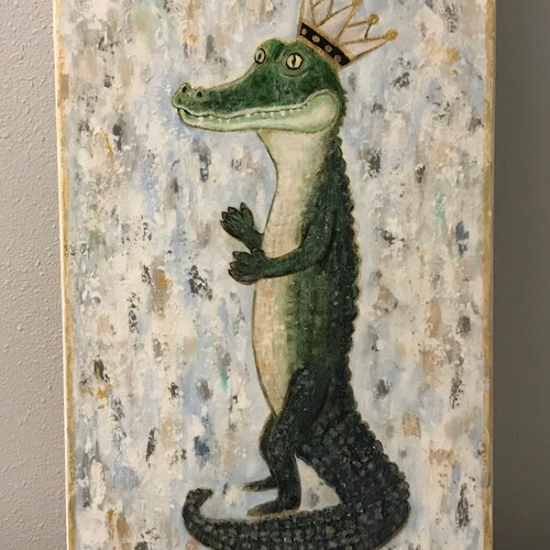 Alligator Painting in Acrylic Etsy