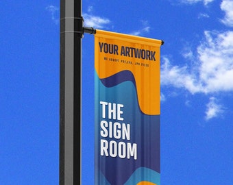 Double-Sided Pole Banners - Customizable & Durable Outdoor Signage Solutions