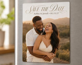 Custom Save the Date Magnets, Photo Wedding Announcements, Bulk Die-Cut Fridge Magnets