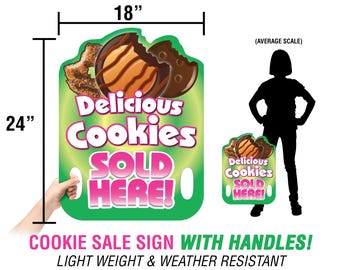 Scout Cookie 'Sold Here' Sign with Handles – Portable and Eye-Catching