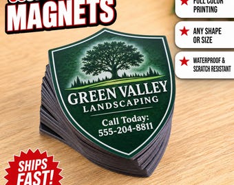 Custom Personalized Logo Magnets — Die Cut Waterproof Magnets for Business Branding