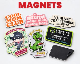 Imanes personalizados, imanes con logotipo troquelado — Impermeables, resistentes a los arañazos, para nevera, coche y negocios