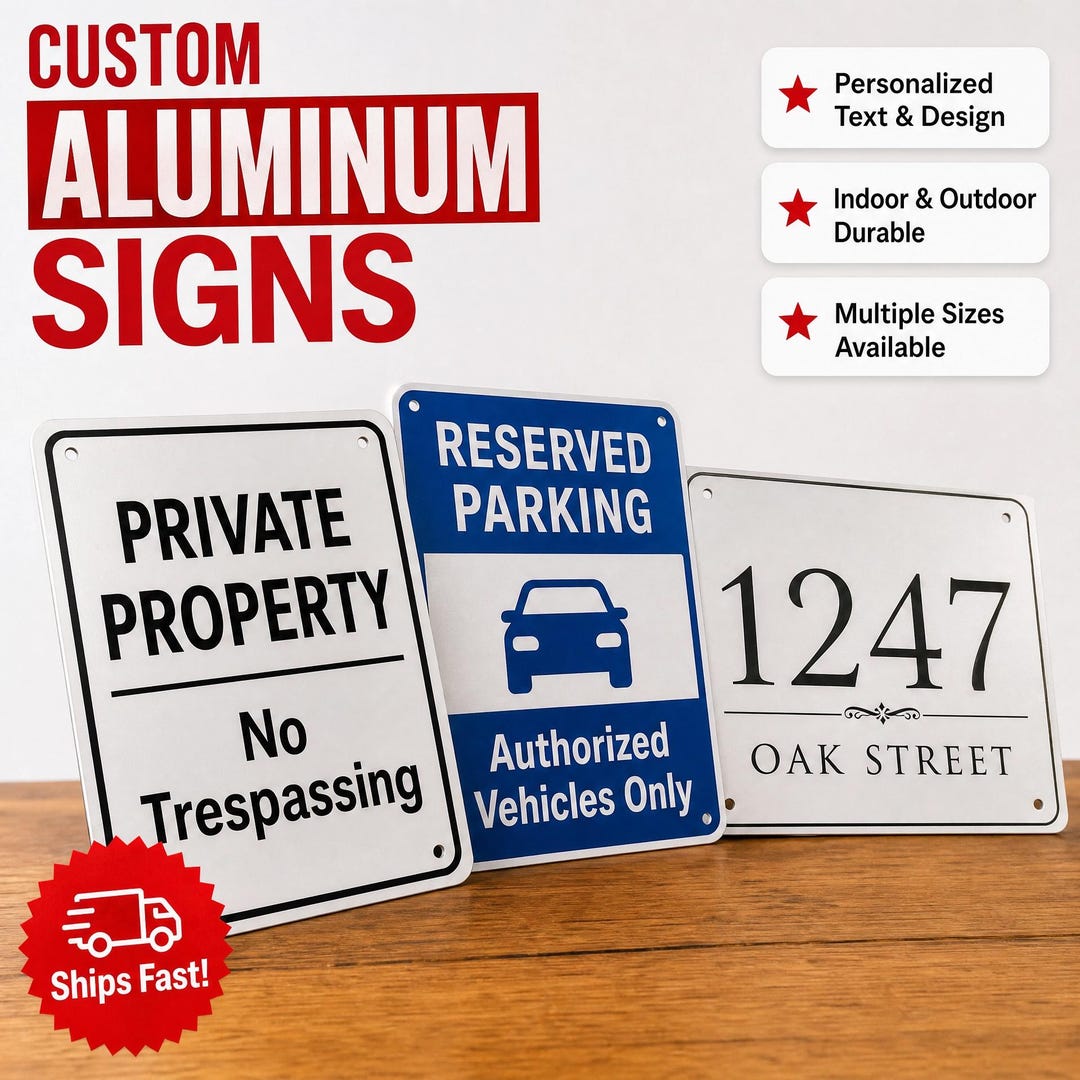 Custom Aluminum Sign, Personalized Text, Indoor/outdoor - Etsy
