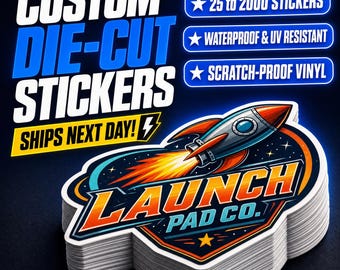 Custom Die Cut Vinyl Stickers (scratch resistant, waterproof custom labels)