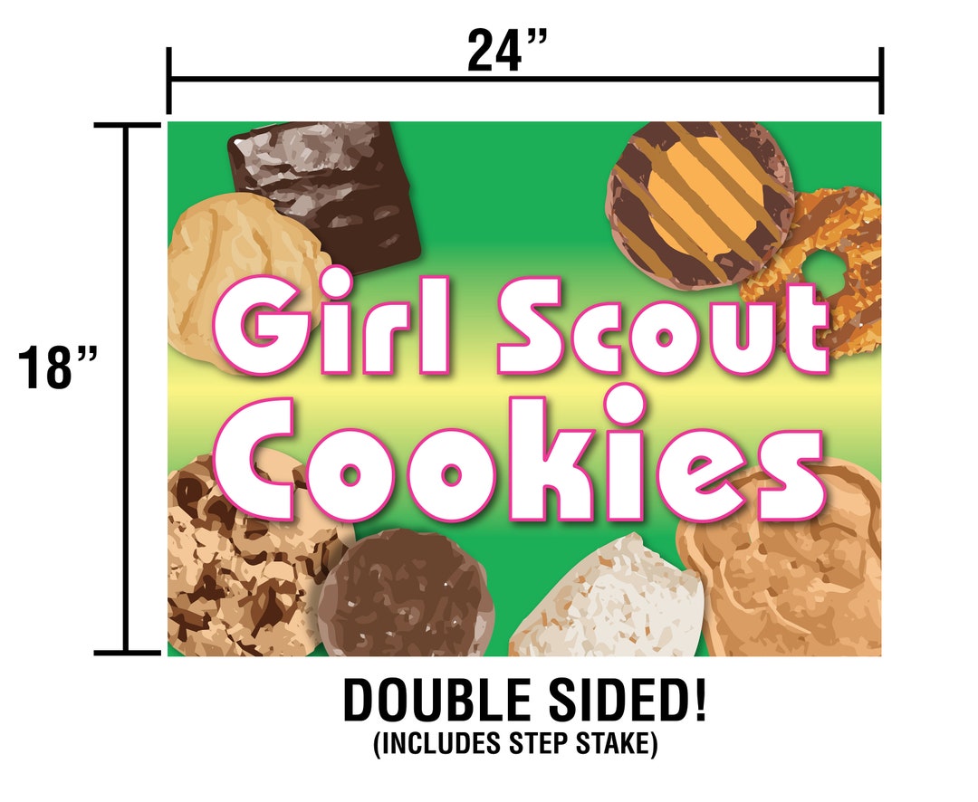 Girl Scout Cookies YARD SIGN 24in X 18in Double Sided Etsy