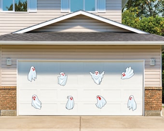 Oversized Magnetic Ghosts, 8pc Halloween Magnet Set for Outdoors & Indoors