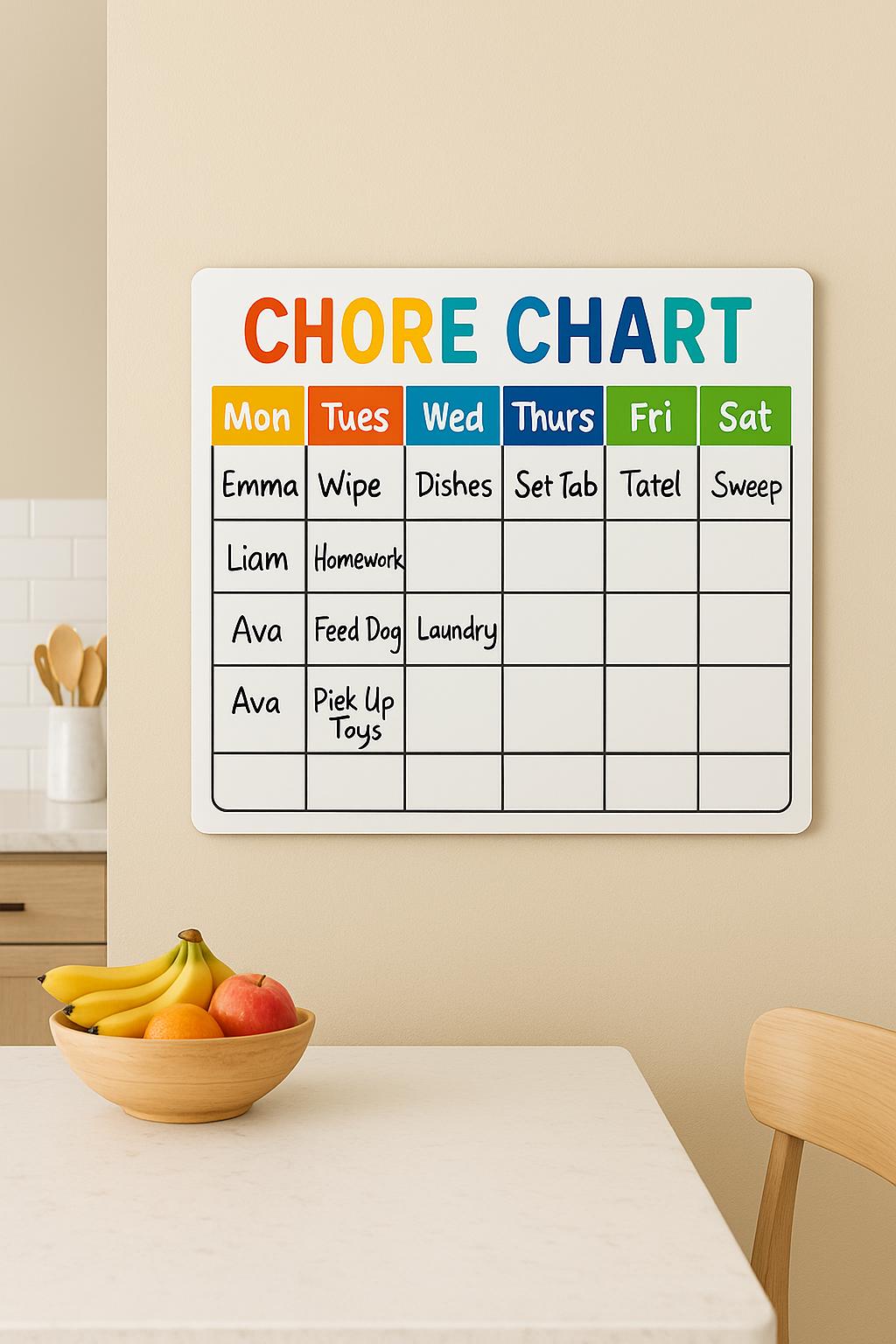 Personalized Family Chore Chart Dry Erase Board | Custom Kids Weekly ...