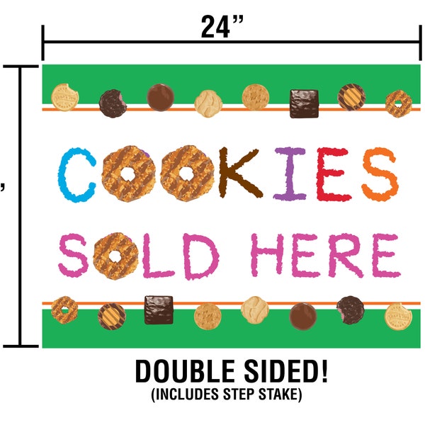 Girl Scout Cookies YARD SIGN 24in x 18in Double Sided
