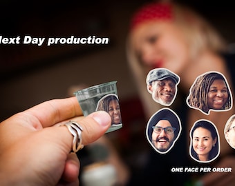 Personalized Face Plastic Shot Glasses, Celebration Portrait Glass