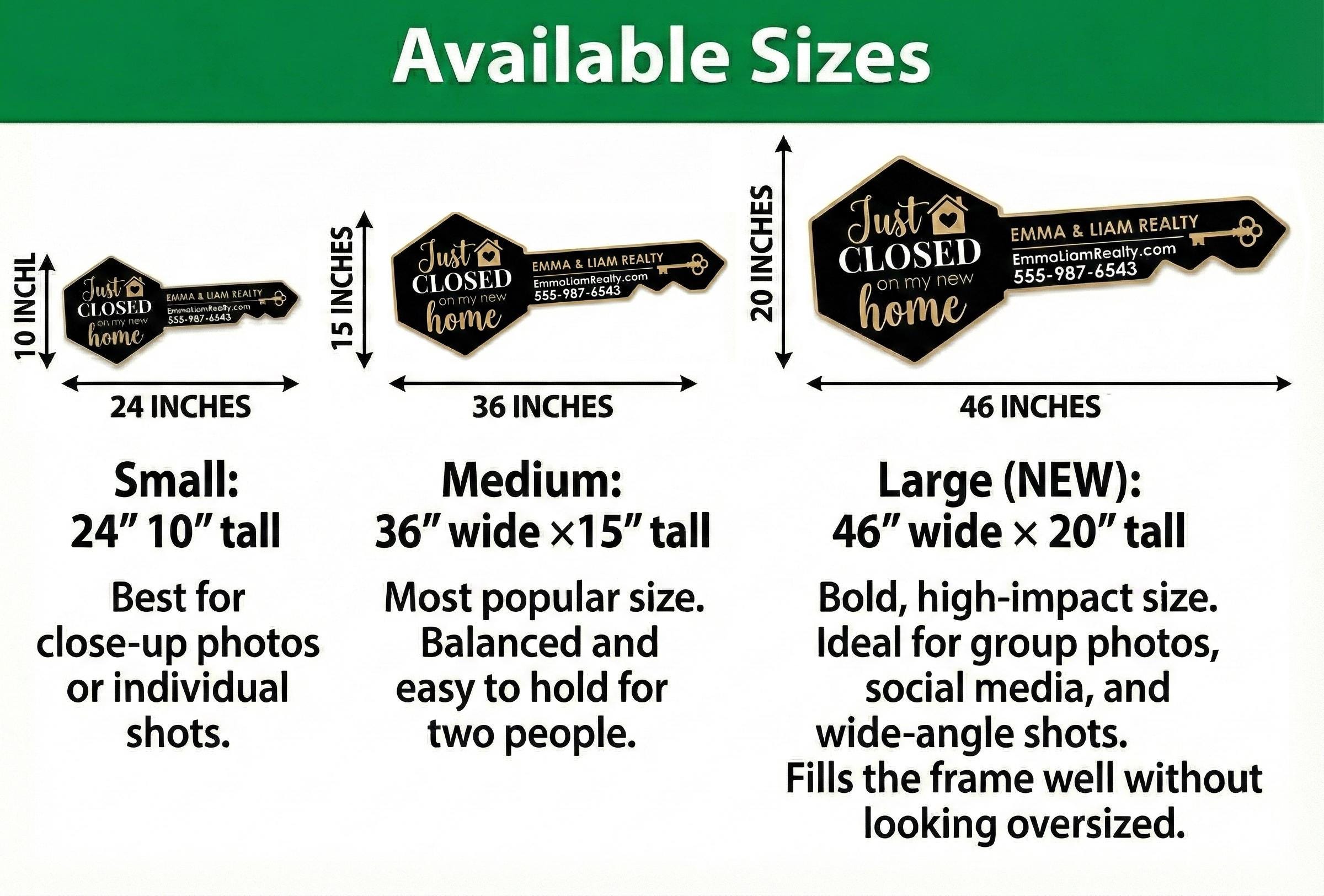 Realtor Key Picture Sign Custom Realtor Key Prop, Real Estate Marketing Sign, Just Closed Photo ...