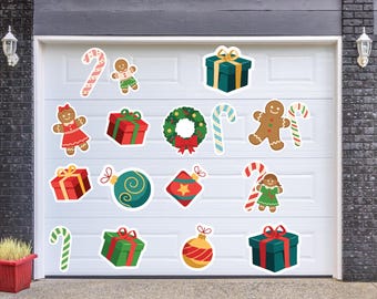 Magnetic Jumbo Christmas Magnets, 19pc Christmas Magnet Set, Weatherproof