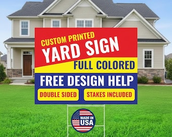 Custom Corrugated Plastic Yard Sign with Metal Stake - Personalized Outdoor Sign