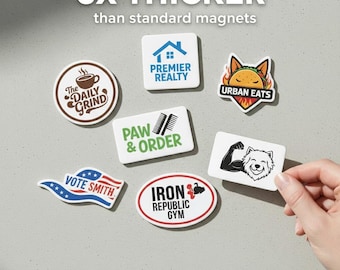 Custom 30 Mil Logo Magnets — Thick Die Cut Waterproof Magnets for Business