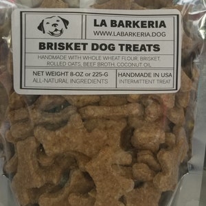 Beef Brisket Dog Treats by La Barkeria. Handcrafted in Small-Batches with Limited Ingredients.