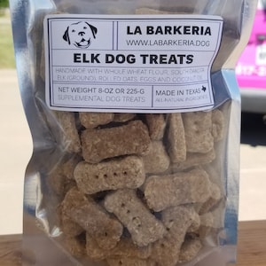 Elk Dog Treats by La Barkeria. Handcrafted in Small-Batches with Limited Ingredients.