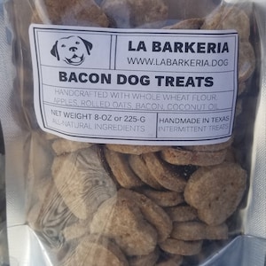 Bacon Dog Treats by La Barkeria. Handcrafted in Small-Batches with Limited Ingredients.
