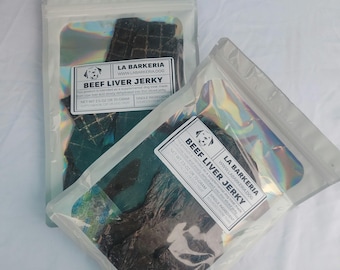Carne seca de fígado bovino com ingrediente único para animais de estimação da La Barkeria