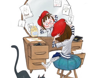 Louise Loves Art- Impresión pequeña de aniversario de 5x7. Edición limitada