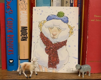 Mack- Pequeño (5x7) Impresión de pintura de oveja