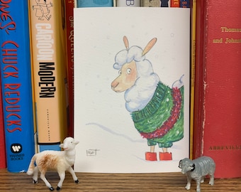 Gordon- Pequeño (5x7) Impresión de pintura de oveja