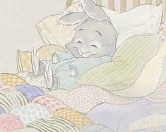 Estampado acogedor de conejito