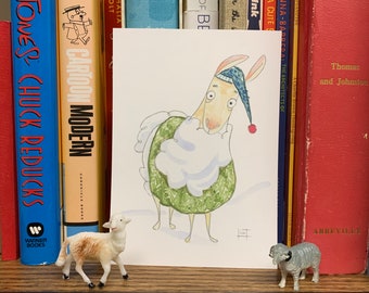 Duncan- Pintura de ovejas pequeña (5x7)