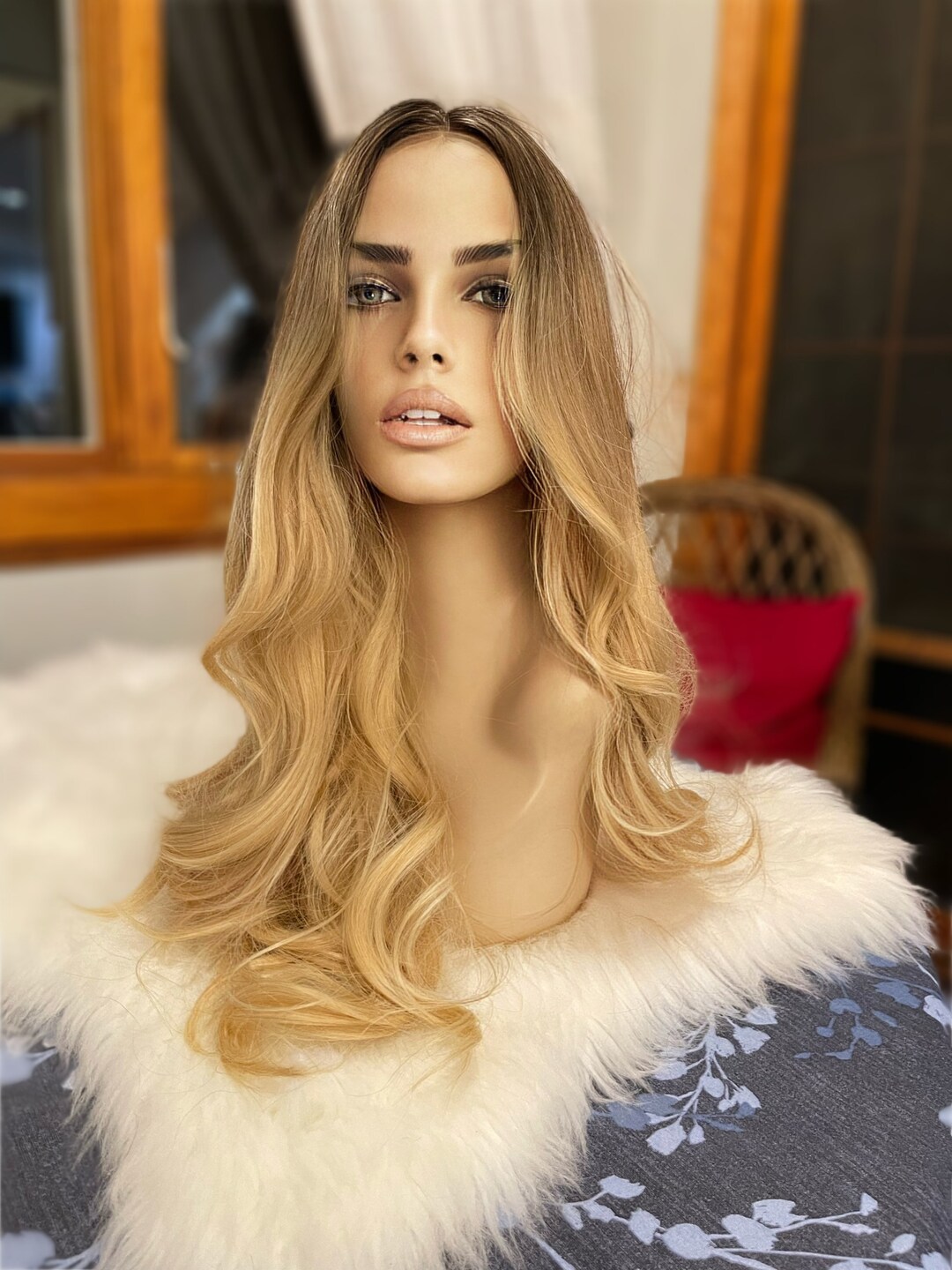 Echo Blonde Wig Ombré Wig Blonde Wig Long Wig Straight Wave Curl Hair