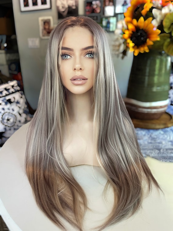Nila Highlights Lace Front Wig Beige Blonde Ash Lowlights  display picture 1