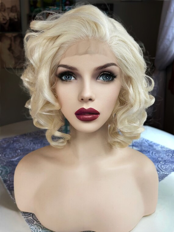 Natural Looking Dark Blonde Wig White Mannequin Head Long Fair