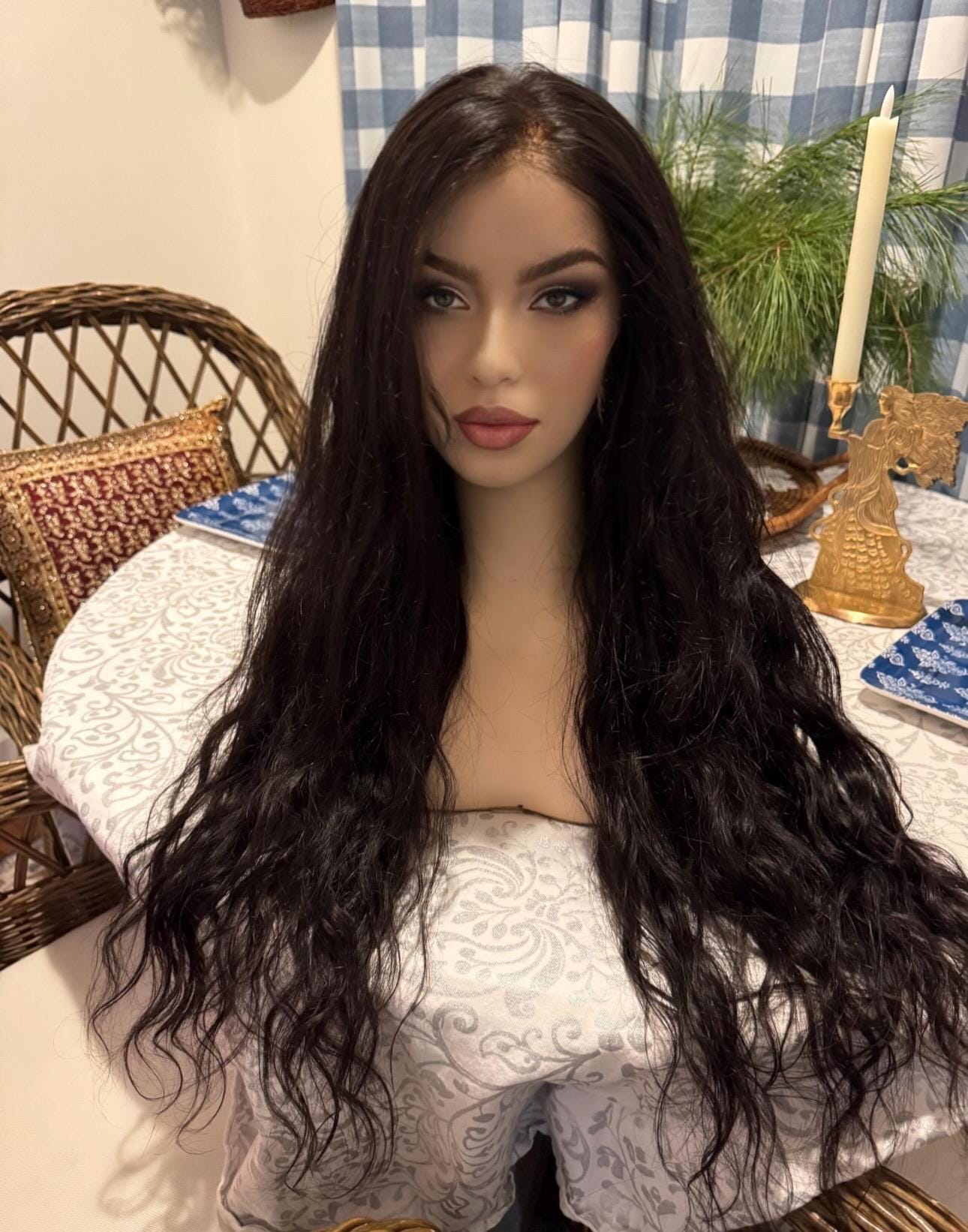 Custom hand made wigs Malaysian hair 24” 13x6 Raw Malaysian Natural Wave - Ready To Wear  main image 2