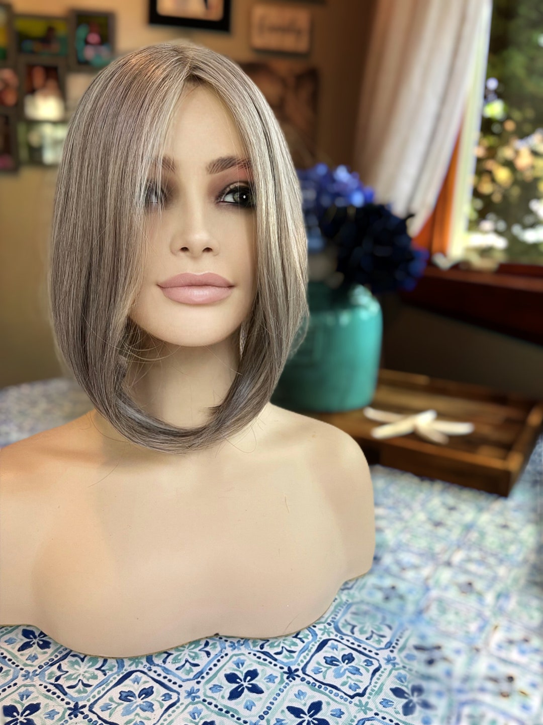 Gray Blend 12 Long Topper Easi Part XL Jon Renau Wig Hair Loss Topper Advanced Hair Loss Large