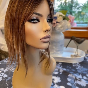 Custom Juliette Light Density Topper 10” 100% Human Hair Topper Wig Light Brown Silk Top The Wig Witch
