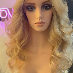 Gloriah Natural Blonde Lace Front Wig Natural Warm Light Wig Long Wig Barrell Curls Side Bang The Wig Witch HD Synthetic Wig