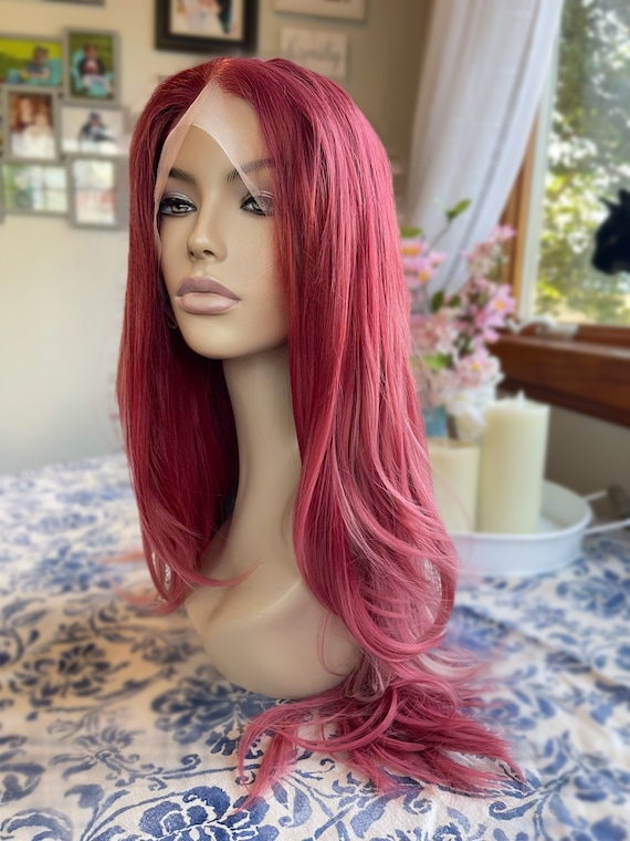 Buy Ghost Pink Lace Front Rooted Ombre Deep Blush Pink Ombre Wig