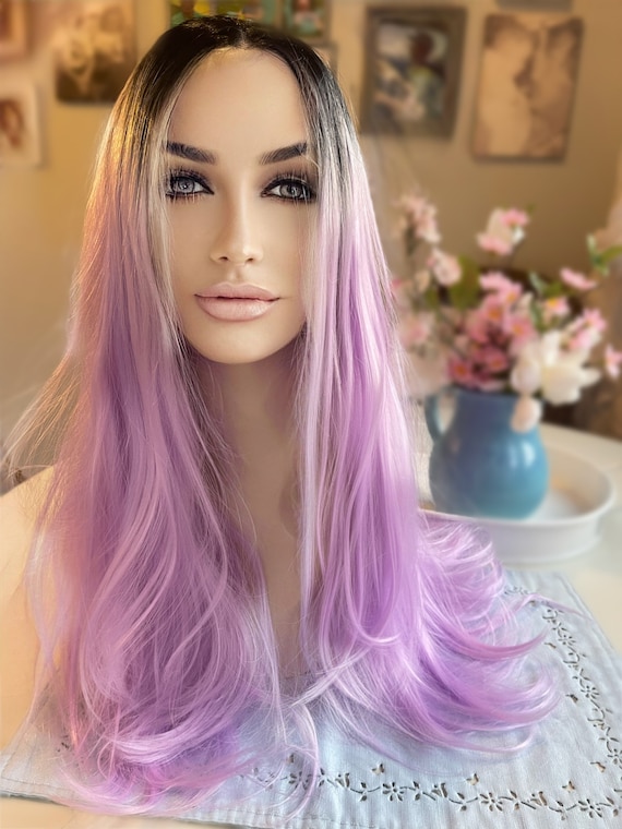Candy Floss Pastel Purple Wig Violet Cool Tones Wig Lace  display picture 2