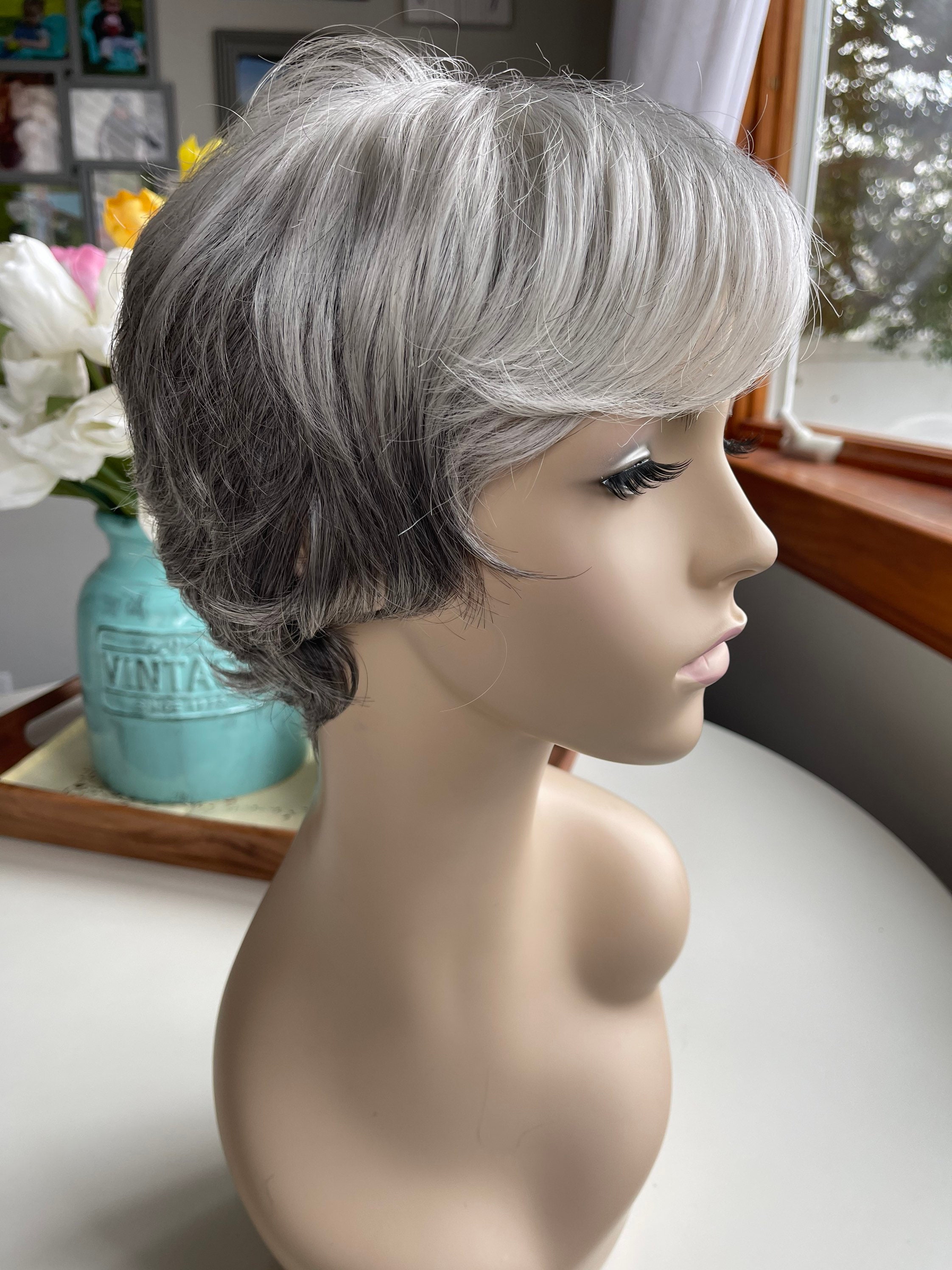 Laney White Wig Gray Golden Girls Wig White Wig Short Salt and Etsy