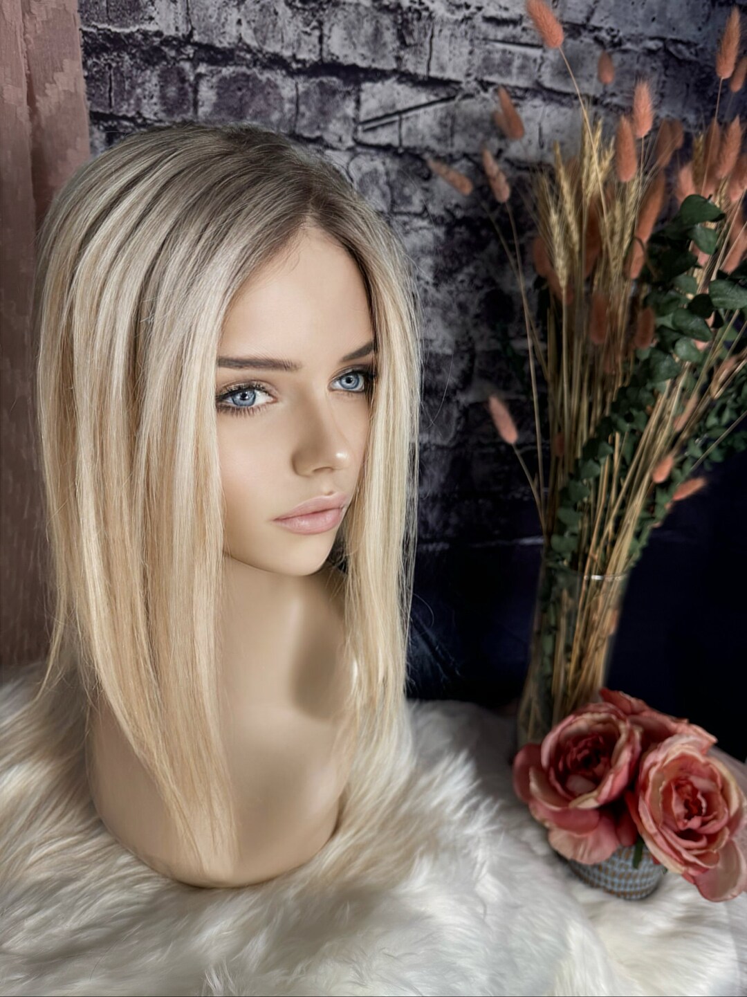 Baronette 16 Light Mixed Blonde 110 Density Topper 100% Human Hair ...