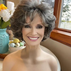 Silver Fox Wig Dark Gray Silver Wig  100% Human Hair Wig Alopecia Wig Chemo Wig Dorothy Golden Girls Style Wig Pixie Cut