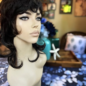 Ms. Malice 100% Human Hair Mullet Wig Chic Wig Lots of Layers Bi-level Trendy Black Chemotherapy Alopecia 80’s Vibes
