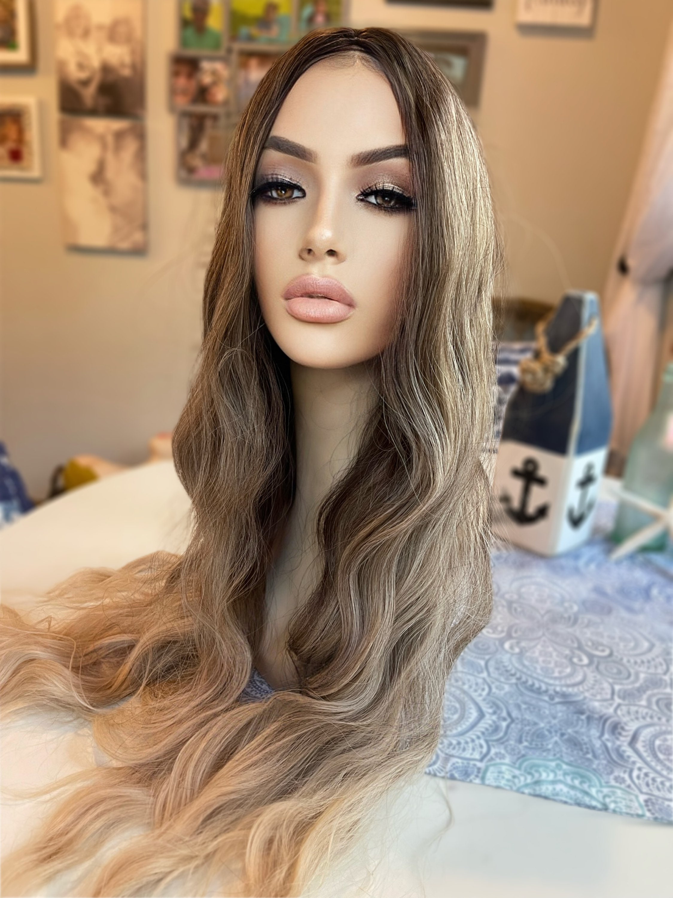 Colored Hair Extensions, Multi-colors Party Highlights Clip In Synthetic  Hair Mannequin for Wigs Braid Stand for Hair Braiding Mannequin Heads with  Hair under 10 Silky Straight Hair Products Doll Head 